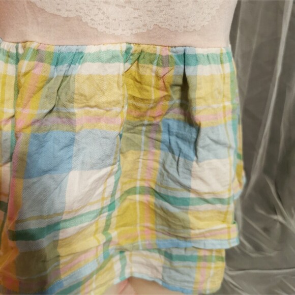 Ank Rouge Plaid Top Small Women's Blouse Top Pastel Kawaii Spring Party Mori Kei - Picture 5 of 11